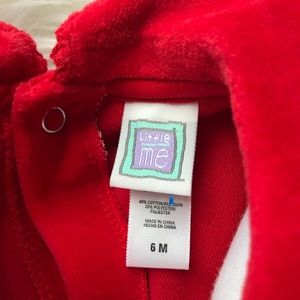 Light Grey Velour Onsie Romper w/white neckline main image 1